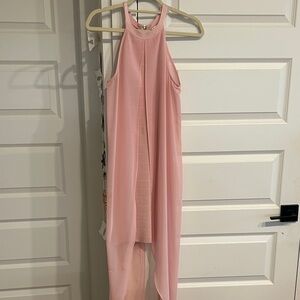 Elegant Pink Halter Dress